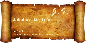 Jakobovits Irén névjegykártya